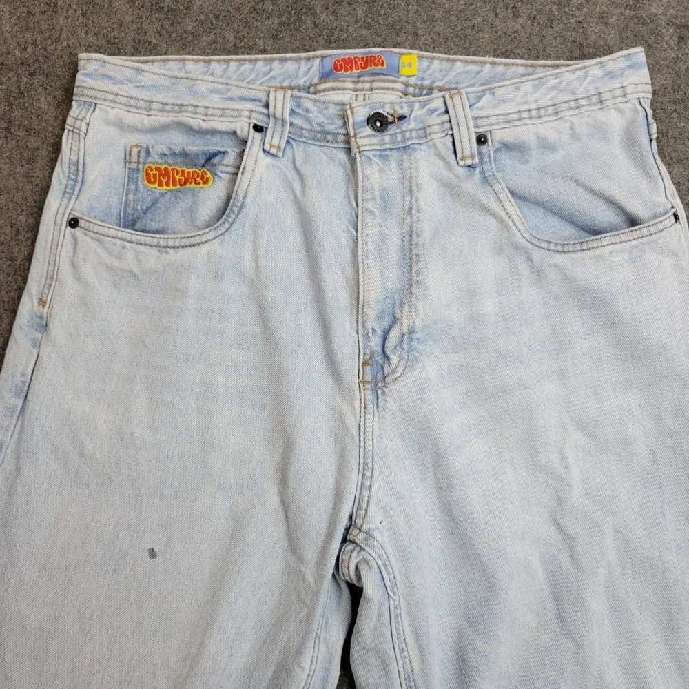 Empyre Jeans Mens 34 Blue Denim Light Wash Straight Leg Streetwear Y2K Baggy